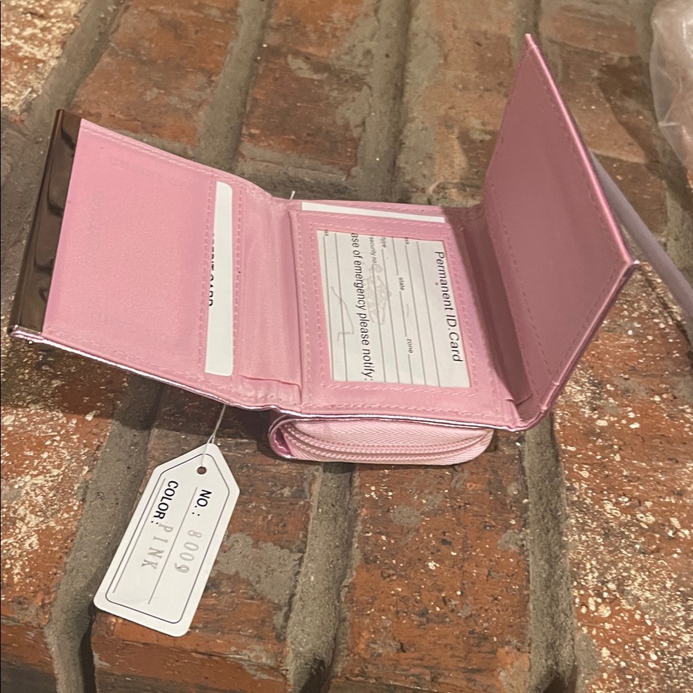 Pink Metallic Women's Trifold Wallet with Outside zip compartment EASTER - Picture 7 of 7